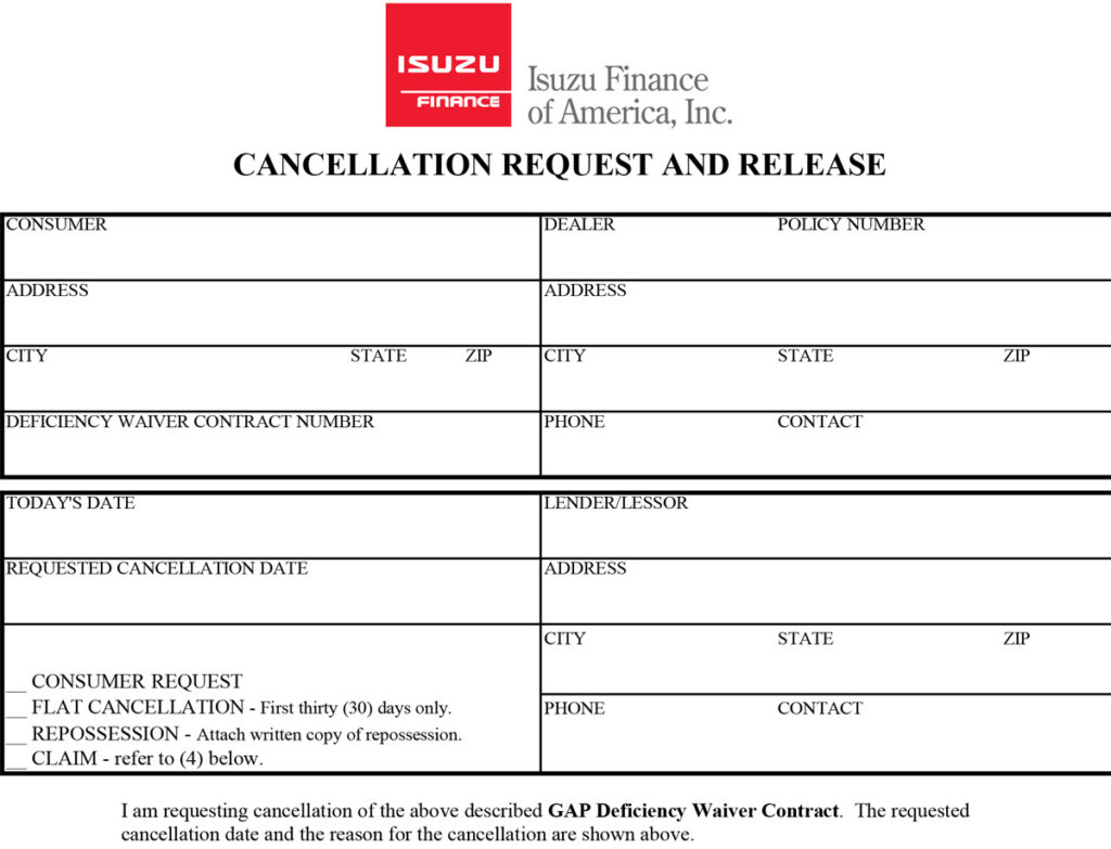 GAP Enrollment Isuzu Finance of America, Inc