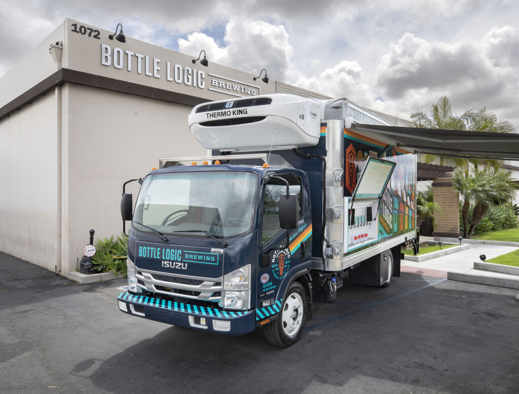 Isuzu truck at a bottling plant.